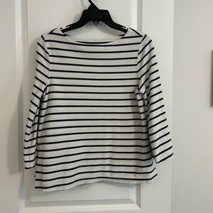Old Navy Navy and White Boxy 3/4 Sleeve Blouse